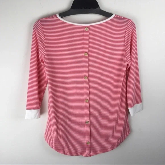 Pink Clover Stitch Fix Striped Top Buttons Down Back S - Picture 7 of 8